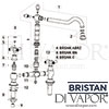 Bristan Colonial Bridge Sink Mixer Brushed Nickel Tap Spares